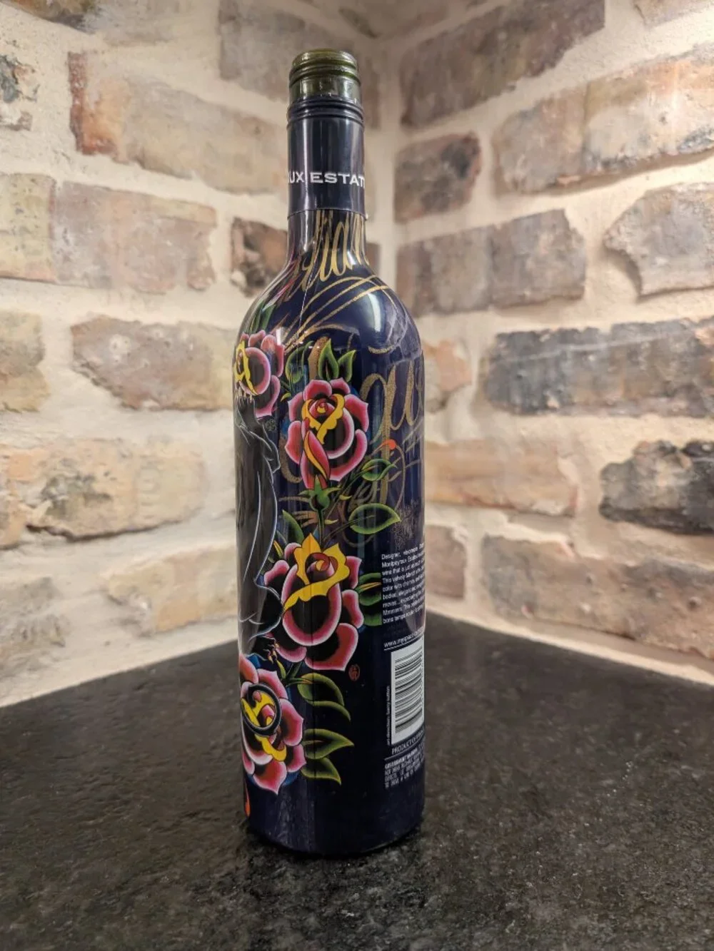 Ed Hardy Wine Bottle Candle Holder Decor